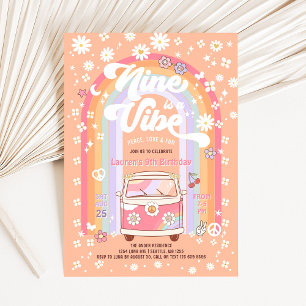 Neun ist eine Stimmung Daisy Groovy Van 9. Geburts Einladung