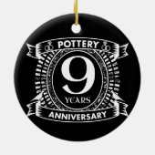 Neun Jahre Hochzeit bei der Töpferei Keramikornament (Hinten)