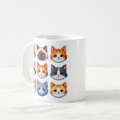 Neun Katzen sehen sich anderen Rassen gegenüber Kaffeetasse (Vorderseite Links)