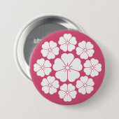 Neun Kirschblüten im Stile von Sternen Button (Vorne & Hinten)