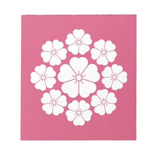 Neun Kirschblüten im Stile von Sternen Notizblock (Vorderseite)