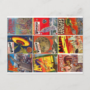Neun klassische Puls-Science Fiction-Cover Postkar Postkarte
