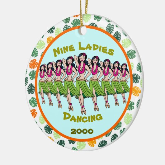 Neun Ladys Dancing - Keramik Orname Keramik Ornament (Links)