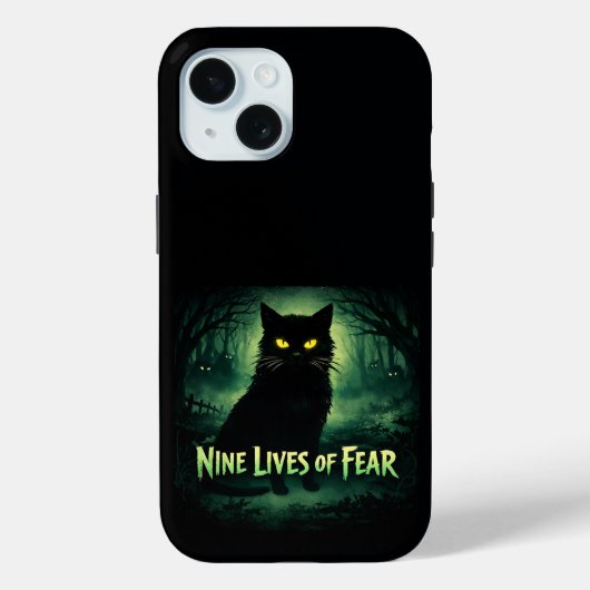 Neun Leben der Angst – Schwarze Katze Case-Mate iPhone Hülle (Rückseite)