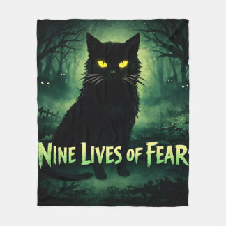Neun Leben der Angst – Schwarze Katze Fleecedecke