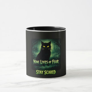 Neun Leben der Angst – Schwarze Katze Tasse