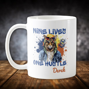Neun leben eine Hip Hop Cat Kaffeetasse