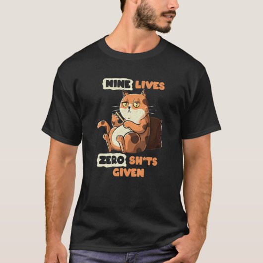 NEUN LEBEN Katze Kätzchen T-Shirt (Vorderseite)
