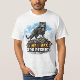 Neun Leben, keine Reue | Cool Tough Cat T-Shirt |