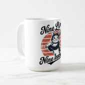 Neun Leben Neun Innings Baseball-Katze  Kaffeetasse (Vorderseite Links)