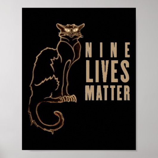 Neun leben schwarze Katzen-Aufkleber Poster (Vorne)