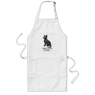 Neun Leben Später – Lustiges Katzen-T-Shirt Lange Schürze