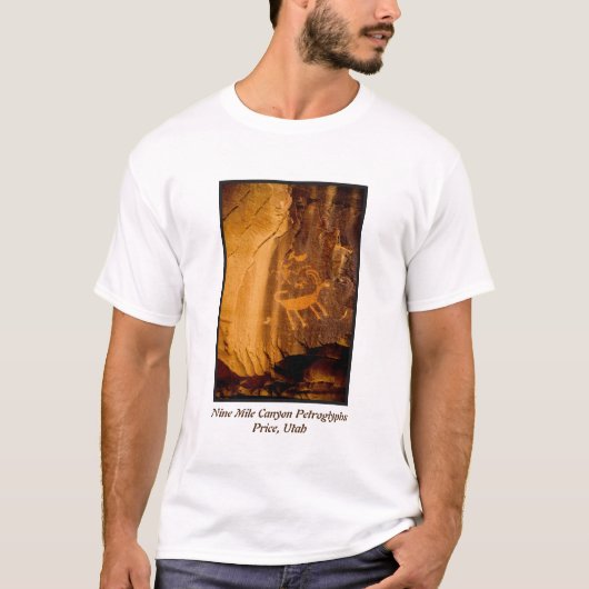 Neun Meilen-Schlucht-Bighorn-Petroglyphe - Preis, T-Shirt (Vorderseite)