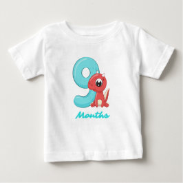 Neun Monate niedlicher Dinosaurier Baby T - Shirt