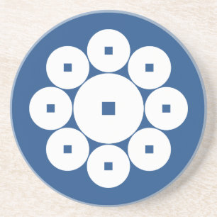 Neun Münzen für die Familie Hasebe Sandstein Untersetzer