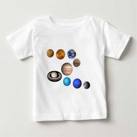Neun Planeten im Sonnensystem Baby T-shirt (Vorderseite)