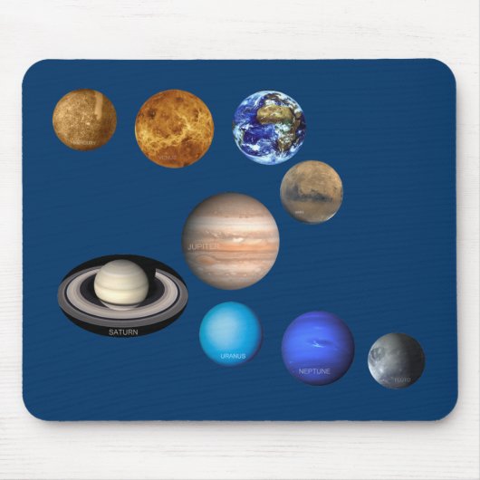 Neun Planeten im Sonnensystem Mousepad (Vorne)
