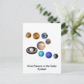 Neun Planeten im Sonnensystem Postkarte (Stehend Vorderseite)