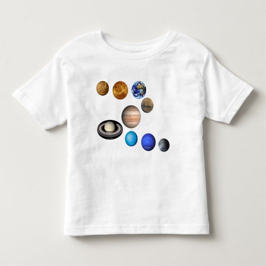 Neun Planeten im Sonnensystem. Quecksilber, Venus, Kleinkind T-shirt (Vorderseite)