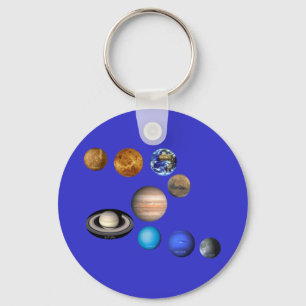 Neun Planeten im Sonnensystem Schlüsselanhänger