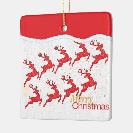 Neun Rentiers Ornaments Keramikornament (Links)