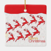 Neun Rentiers Ornaments Keramikornament (Rückseite)