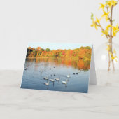 Neun Schwäne Karte (Gelbe Blume)