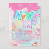 neun sind so süß. einladung (Vorne/Hinten)
