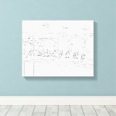 Neun Sparrows auf der Schiene Zeichnend zum Paint Leinwanddruck (Insitu (Holzboden))