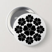 Neun-Sterne-Kirschblüten Button (Vorne & Hinten)