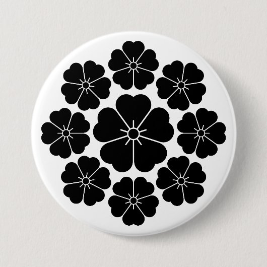 Neun-Sterne-Kirschblüten Button (Vorderseite)