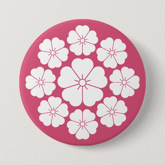 Neun-Sterne-Kirschblüten Button (Vorderseite)