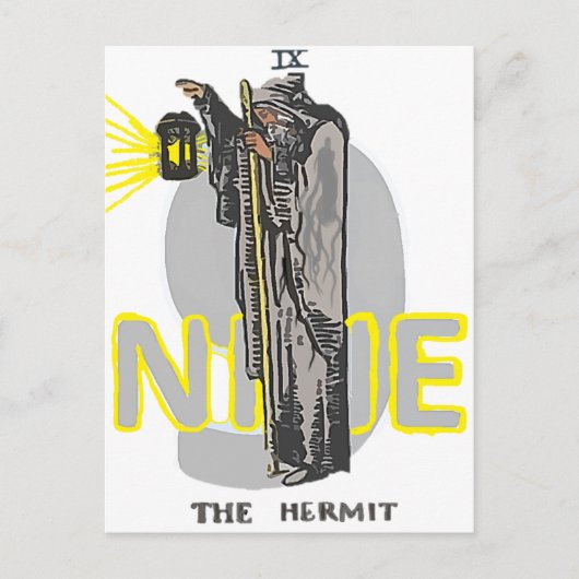 NEUN TAROT HERMIT POSTKARTE (Vorderseite)