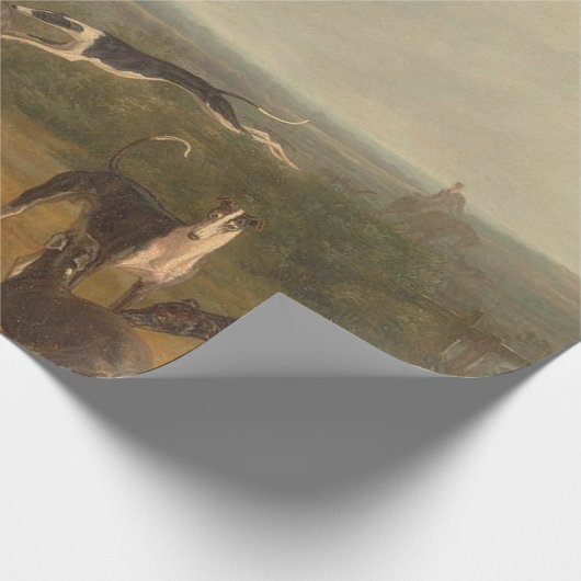 Neun Windhunde in einer Landschaft Jacques Laurent Geschenkpapier (Ecke)