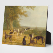 Neun Windhunde in einer Landschaft (Öl auf Leinwan Fotoplatte (Seite)