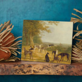 Neun Windhunde in einer Landschaft (Öl auf Leinwan Fotoplatte (Seite)