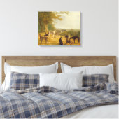 Neun Windhunde in einer Landschaft (Öl auf Leinwan Leinwanddruck (Insitu (Schlafzimmer))