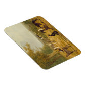 Neun Windhunde in einer Landschaft (Öl auf Leinwan Magnet (Rechte Seite)