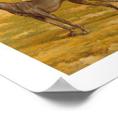 Neun Windhunde in einer Landschaft (Öl auf Leinwan Poster (Ecke)