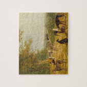 Neun Windhunde in einer Landschaft (Öl auf Puzzle (Vertikal)