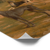 Neun Windhunde in einer Landschaft Poster (Ecke)