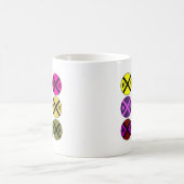 Neun Zeichen farbige Bahnübergänge Kaffeetasse (Mittel)
