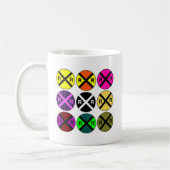 Neun Zeichen farbige Bahnübergänge Kaffeetasse (Links)
