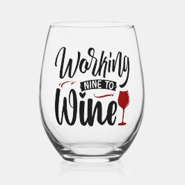 Neun zu Wein lustige Trinken Geburtstagsgeschenk m Weinglas Ohne Stiel