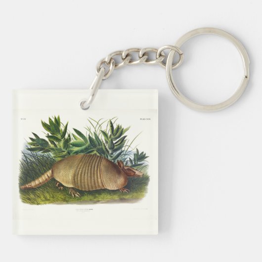 Neunbanded, Armadillo mit langer Nase von Audubon Schlüsselanhänger (Rückseite)