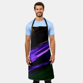 Neunblau, grün und lila abstrakte Hand Schürze (Getragen)