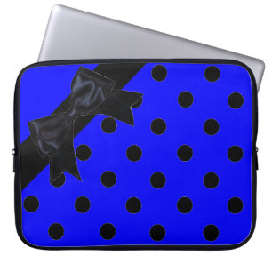 Neunblau schwarzer Polka Dot Laptop-Ärmel Laptopschutzhülle