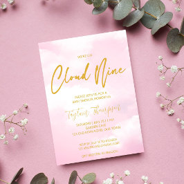 Neunen Babydusche in Rosa und Gold Einladung