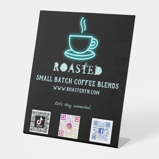 Neuner Coffee Cup Social Media Scan Codes Sockelschild (Vorderseite)