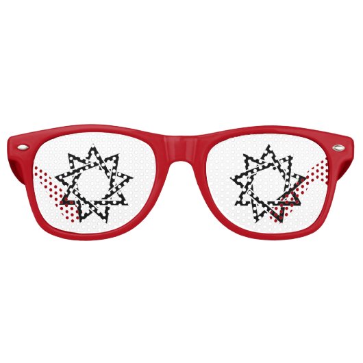 Neuner Spitzensymbol von Black Bahai Partybrille (Vorderseite)